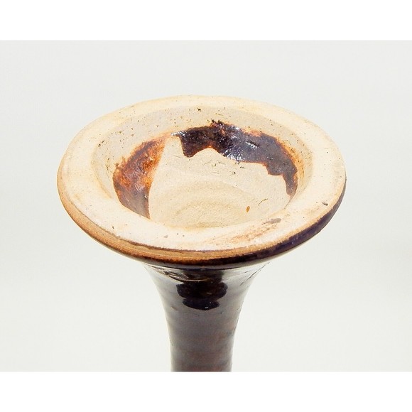 Stoneware Goblet Chalice Art Pottery Cobalt Blue Drip Glaze 8" - Picture 7 of 9